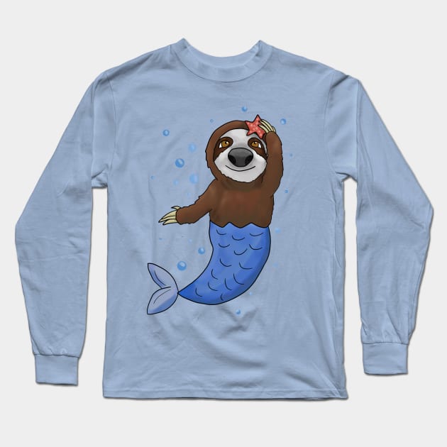 Sloth - mermaid Long Sleeve T-Shirt by Antiope